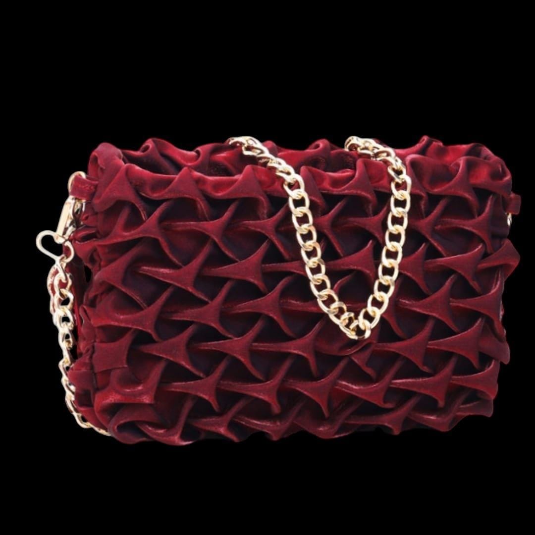 Women’s Maroon Mini Crossbody Bag Textured Polyester, Compact & Stylish - Image 4