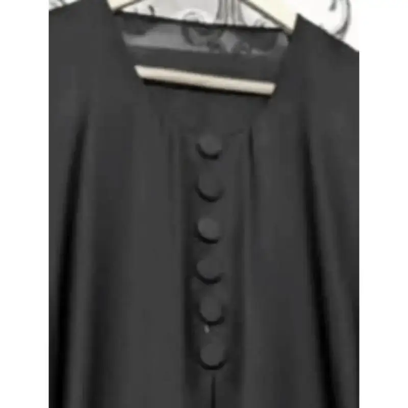 High-Quality Black Nida Maxi Abaya – Women’s Buttoned Collar - Image 4