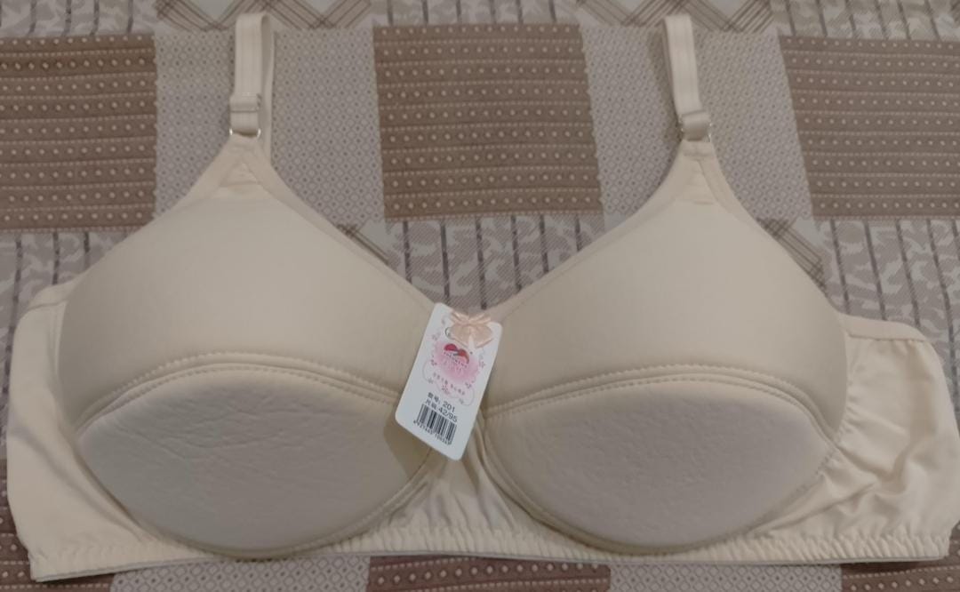 Beige Cotton Padded Bra – Soft & Breathable Full Support - Image 4