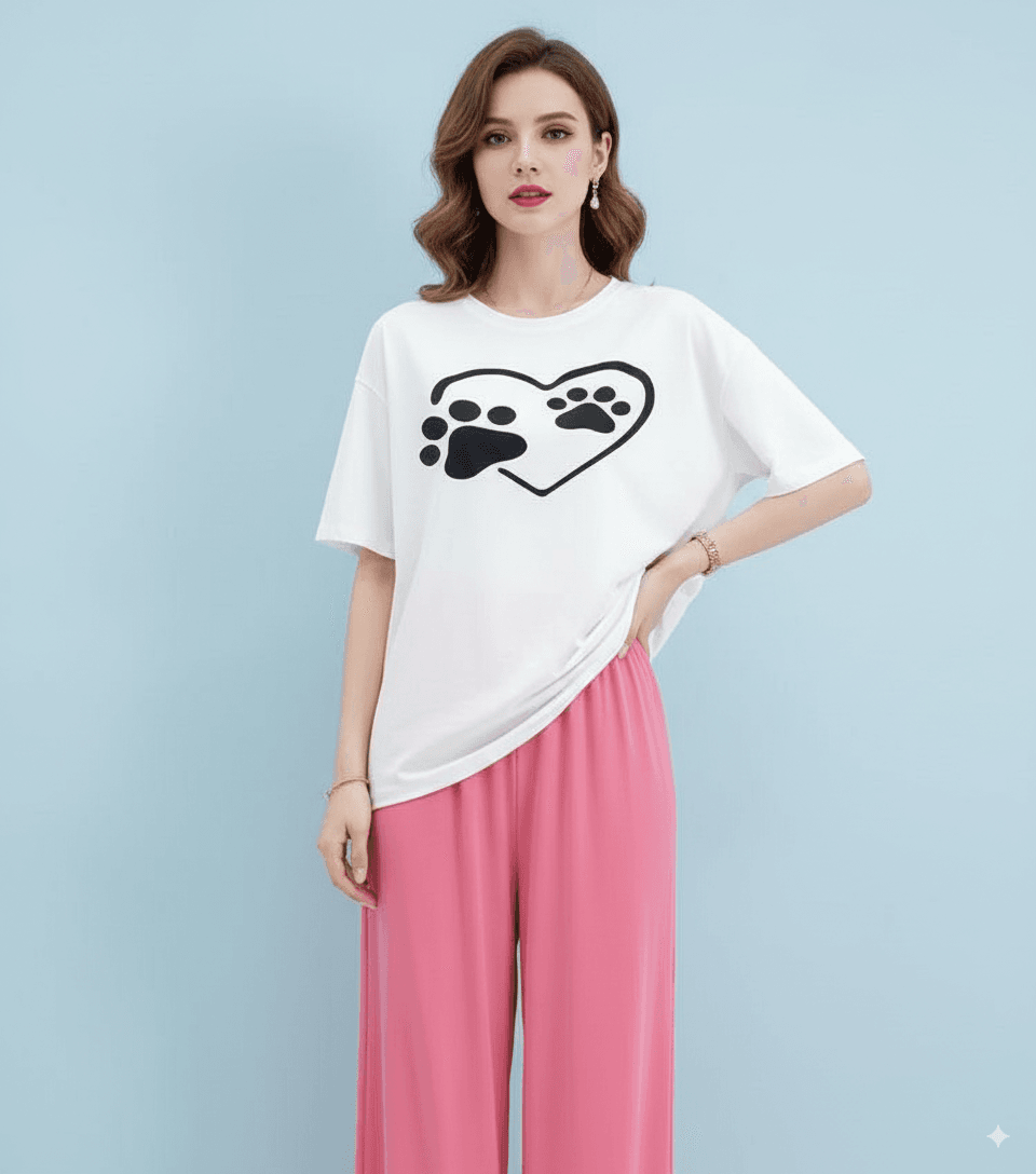 2 Pcs Women's Stitched Cotton Jersey Printed Night Suit